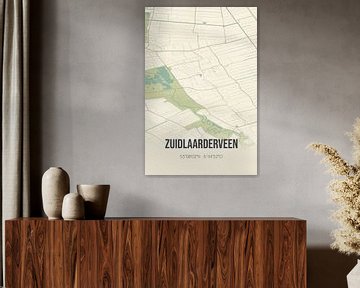 Vintage landkaart van Zuidlaarderveen (Drenthe) van Rezona
