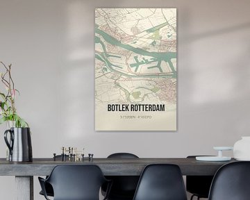 Vintage landkaart van Botlek Rotterdam (Zuid-Holland) van MijnStadsPoster