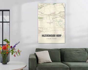 Vintage landkaart van Hazerswoude-Dorp (Zuid-Holland) van Rezona