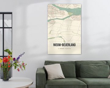 Vintage landkaart van Nieuw-Beijerland (Zuid-Holland) van MijnStadsPoster