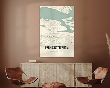 Vintage landkaart van Pernis Rotterdam (Zuid-Holland) van Rezona