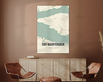 Vintage landkaart van Sint-Maartensdijk (Zeeland) van Rezona