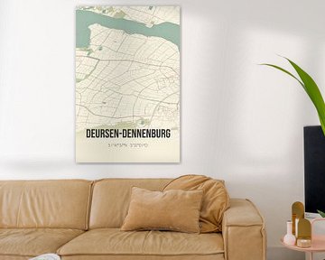 Vintage landkaart van Deursen-Dennenburg (Noord-Brabant) van Rezona