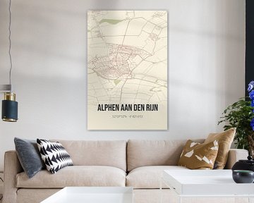 Vintage landkaart van Alphen aan den Rijn (Zuid-Holland) van MijnStadsPoster