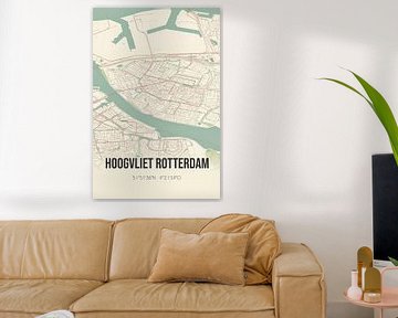 Vintage landkaart van Hoogvliet Rotterdam (Zuid-Holland) van Rezona