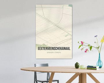 Vintage landkaart van Eexterveenschekanaal (Drenthe) van Rezona