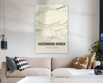 Vintage map of Hazerswoude-Rijndijk (South Holland) by Rezona