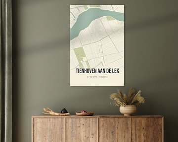 Vintage map of Tienhoven aan de Lek (Utrecht) by Rezona