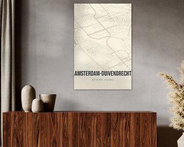 Vieille carte d'Amsterdam-Duivendrecht (Hollande du Nord) sur Rezona