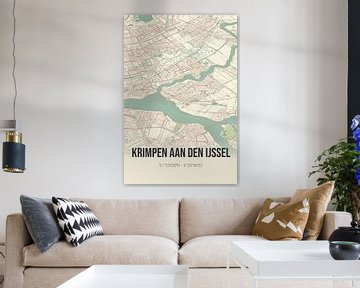 Vintage landkaart van Krimpen aan den IJssel (Zuid-Holland) van Rezona
