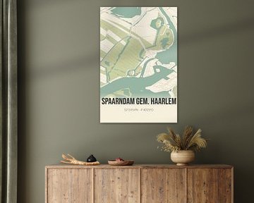 Vintage map of Spaarndam municipality of Haarlem (North Holland) by Rezona