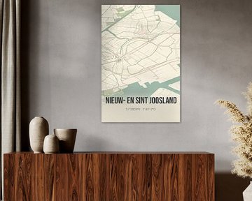 Vintage landkaart van Nieuw- en Sint Joosland (Zeeland) van MijnStadsPoster