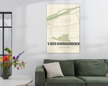 Vintage landkaart van 's-Heer Hendrikskinderen (Zeeland) van Rezona