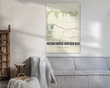 Vintage map of Nieuwerbrug aan den Rijn (South Holland) by Rezona