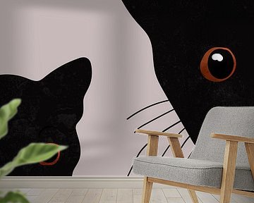 2 black Curious cats. by Bianca van Dijk