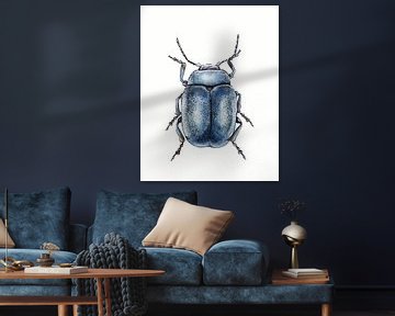 Illustration eines blauen Käfers