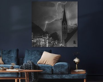 Gewitter neben dem Kirchturm von Johan Landman