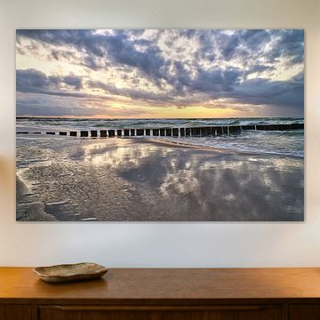 Buhne in Zingst on the Baltic Sea reaching into the sea