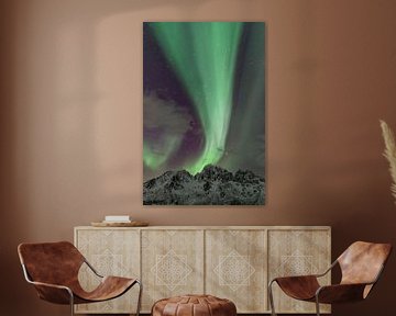 Noorderlicht, Aurora Borealis boven de Lofoten in Noorwegen