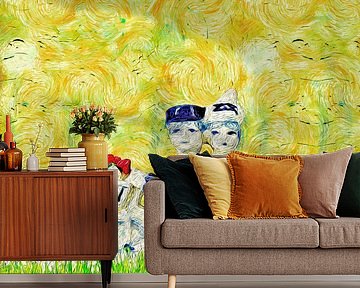 Gemeinsam auf einem Fahrrad a la van Gogh von Martin Bergsma