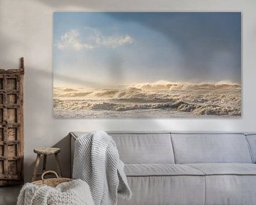 Golven op het strand van het eiland Texel in het Waddenzeegebied van Sjoerd van der Wal Fotografie