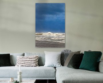 Vagues sur la plage de l'île de Texel, dans la région de la mer des Wadden. sur Sjoerd van der Wal Photographie