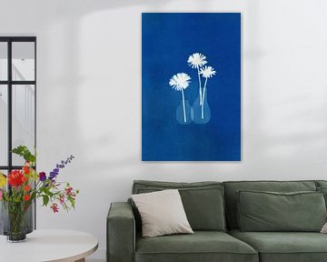 Cyanotype - marguerites dans un vase sur Studio Peep Up