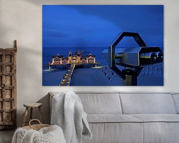 Sellin pier on the island of Rügen at blue hour