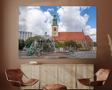 Berlijn - Neptunusfontein en Mariakerk van t.ART