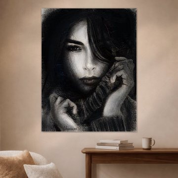 A girl (pencil & charcoal on paper)