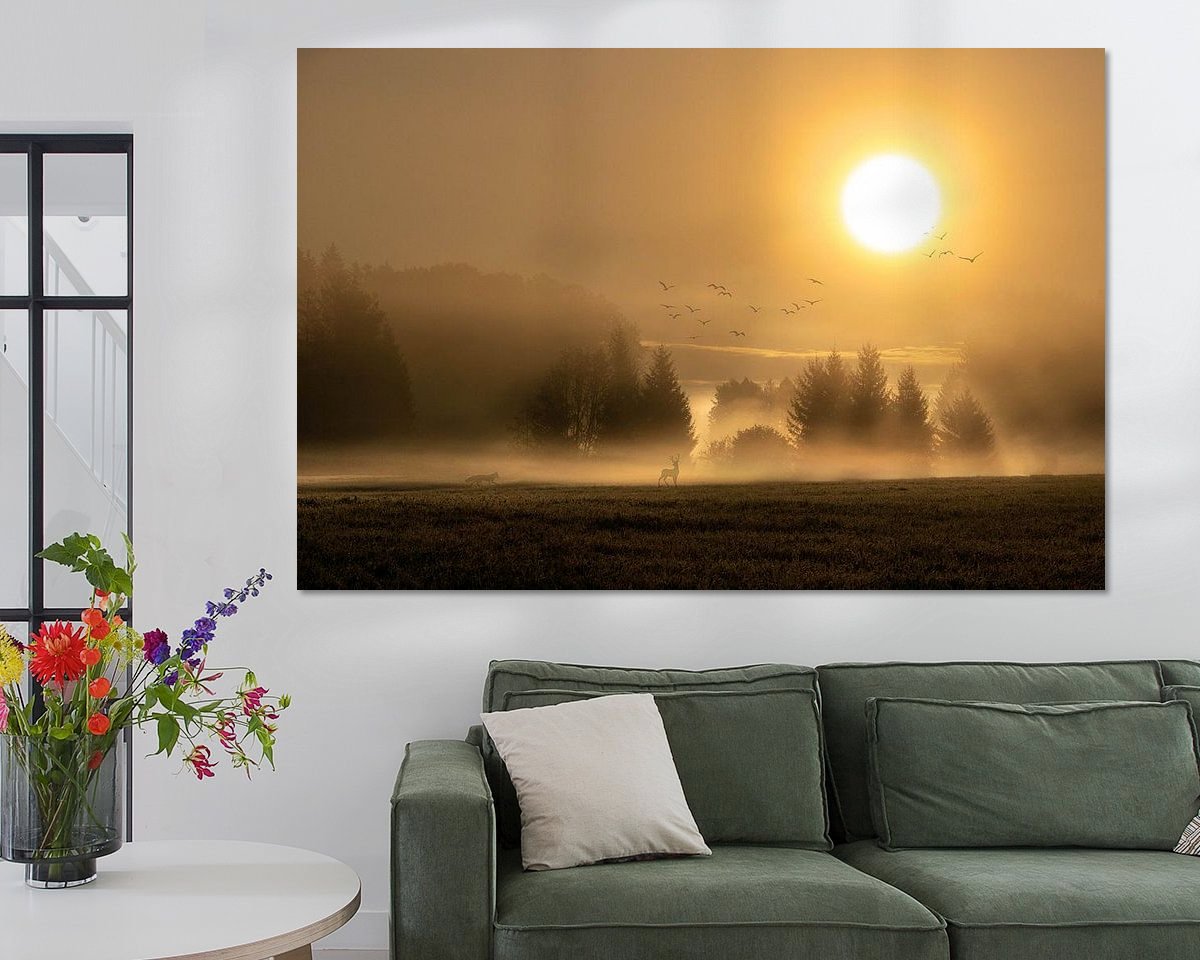 Voorbeeld van het werk in een kamer