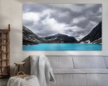 Een meer in de bergen van Noorwegen van Leny Silina Helmig
