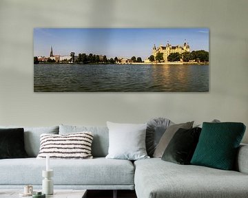 Schwerin - Kasteel en stad (Panorama)