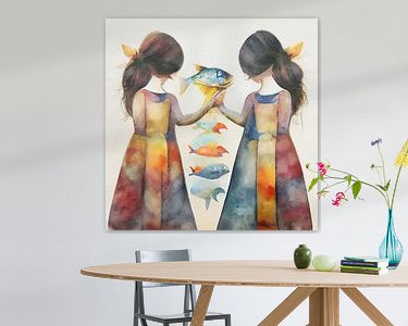 Voorbeeld van het werk in een kamer