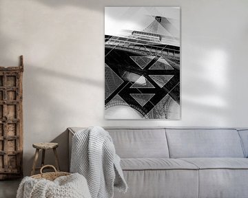 The Eiffel Tower in Paris as Digital Arts - monochrome by berbaden photography