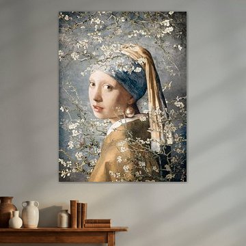 Meisje met amandelbloesem van Evavisser