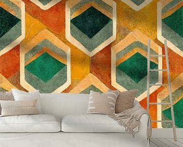 Art Deco Patroon met Aardse kleuren #I van Whale & Sons