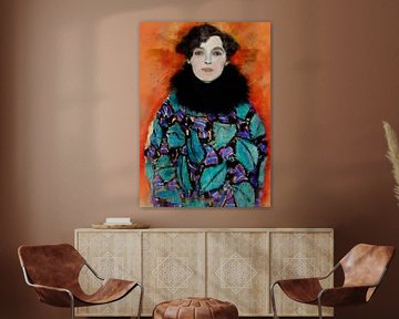 Portret van Johanna Staude, naar het werk van Gustav Klimt van MadameRuiz