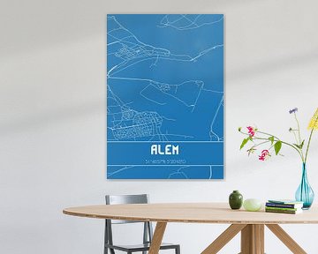 Blauwdruk | Landkaart | Alem (Gelderland) van Stad & Wand