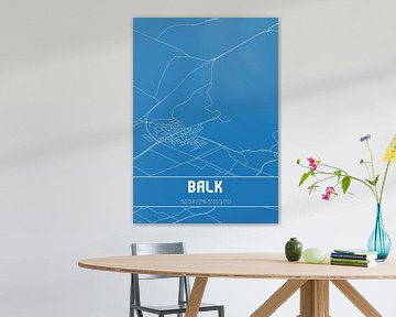 Blauwdruk | Landkaart | Balk (Fryslan) van MijnStadsPoster