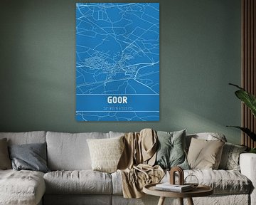 Blauwdruk | Landkaart | Goor (Overijssel) van MijnStadsPoster