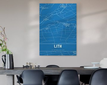 Blauwdruk | Landkaart | Lith (Noord-Brabant) van MijnStadsPoster