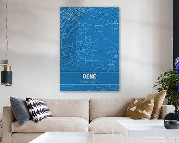 Blauwdruk | Landkaart | Oene (Gelderland) van MijnStadsPoster
