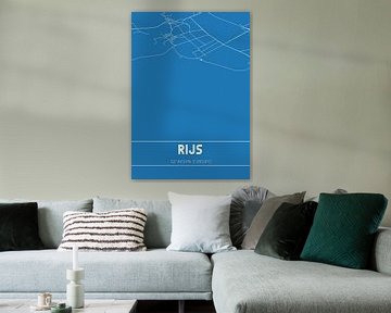 Blauwdruk | Landkaart | Rijs (Fryslan) van Rezona