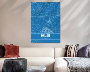 Blauwdruk | Landkaart | Dalen (Drenthe) van MijnStadsPoster