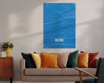 Blauwdruk | Landkaart | Heide (Limburg) van MijnStadsPoster