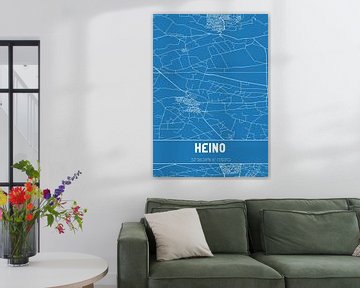 Blauwdruk | Landkaart | Heino (Overijssel) van MijnStadsPoster
