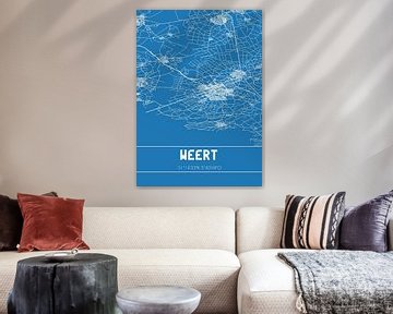 Blauwdruk | Landkaart | Weert (Limburg) van MijnStadsPoster