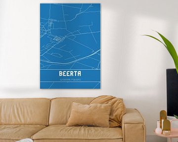 Blauwdruk | Landkaart | Beerta (Groningen) van MijnStadsPoster