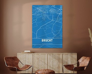 Blauwdruk | Landkaart | Brucht (Overijssel) van MijnStadsPoster